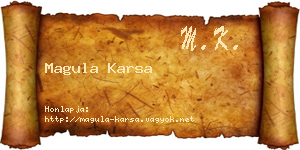 Magula Karsa névjegykártya